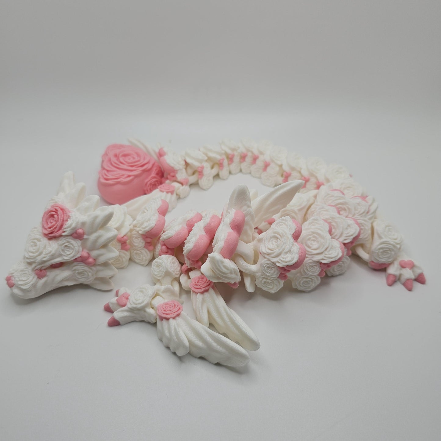Rose Heart Dragon – Custom Colors - 3D Printed
