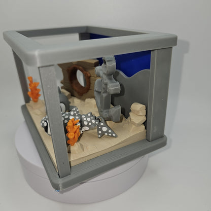 Deep Sea Fish Tank Display With 2 Sharks
