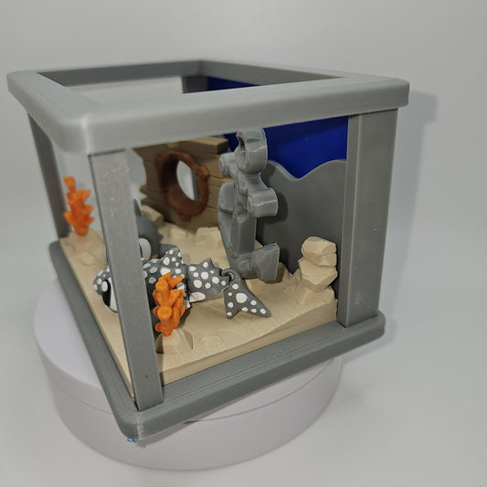 Deep Sea Fish Tank Display With 2 Sharks
