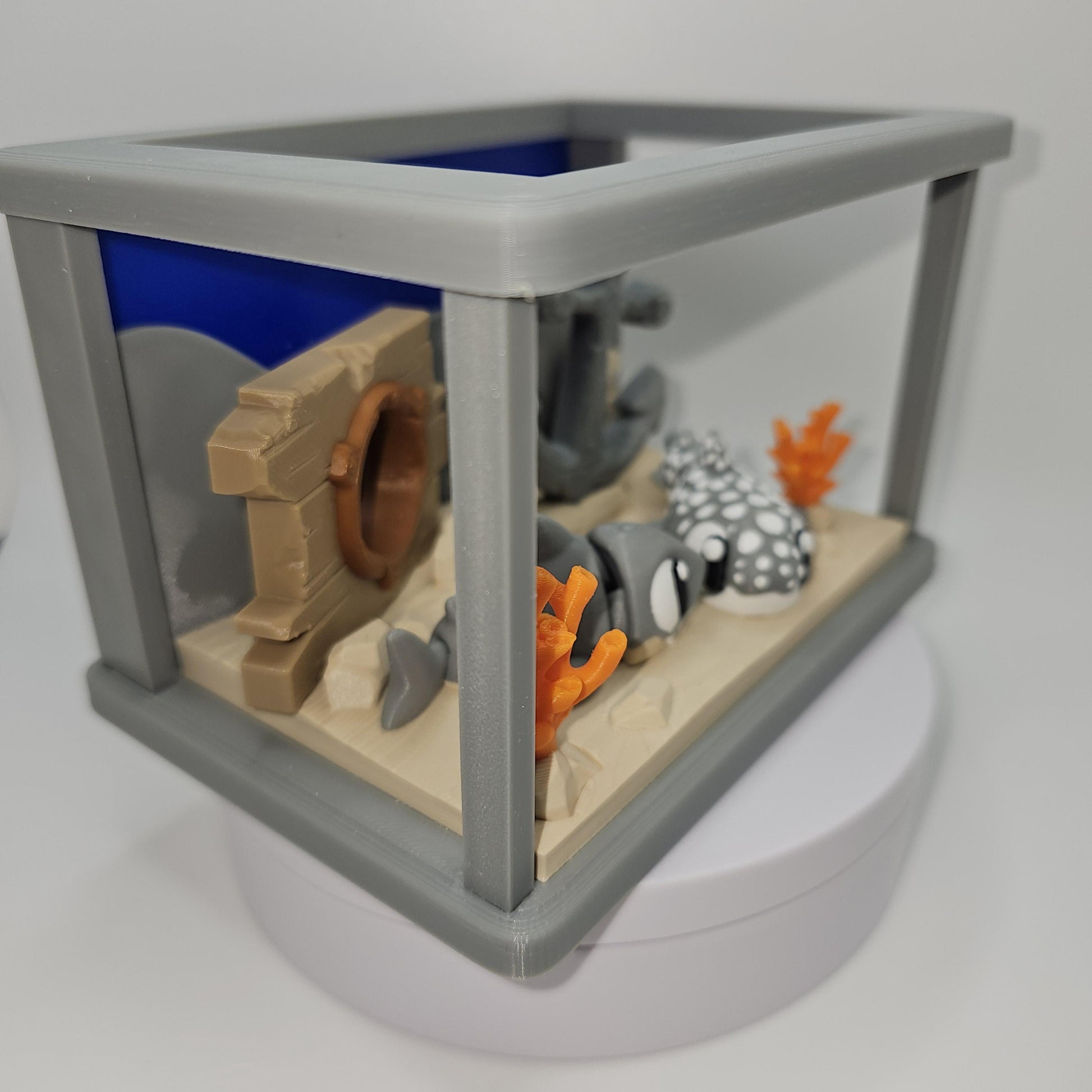 Deep Sea Fish Tank Display With 2 Sharks