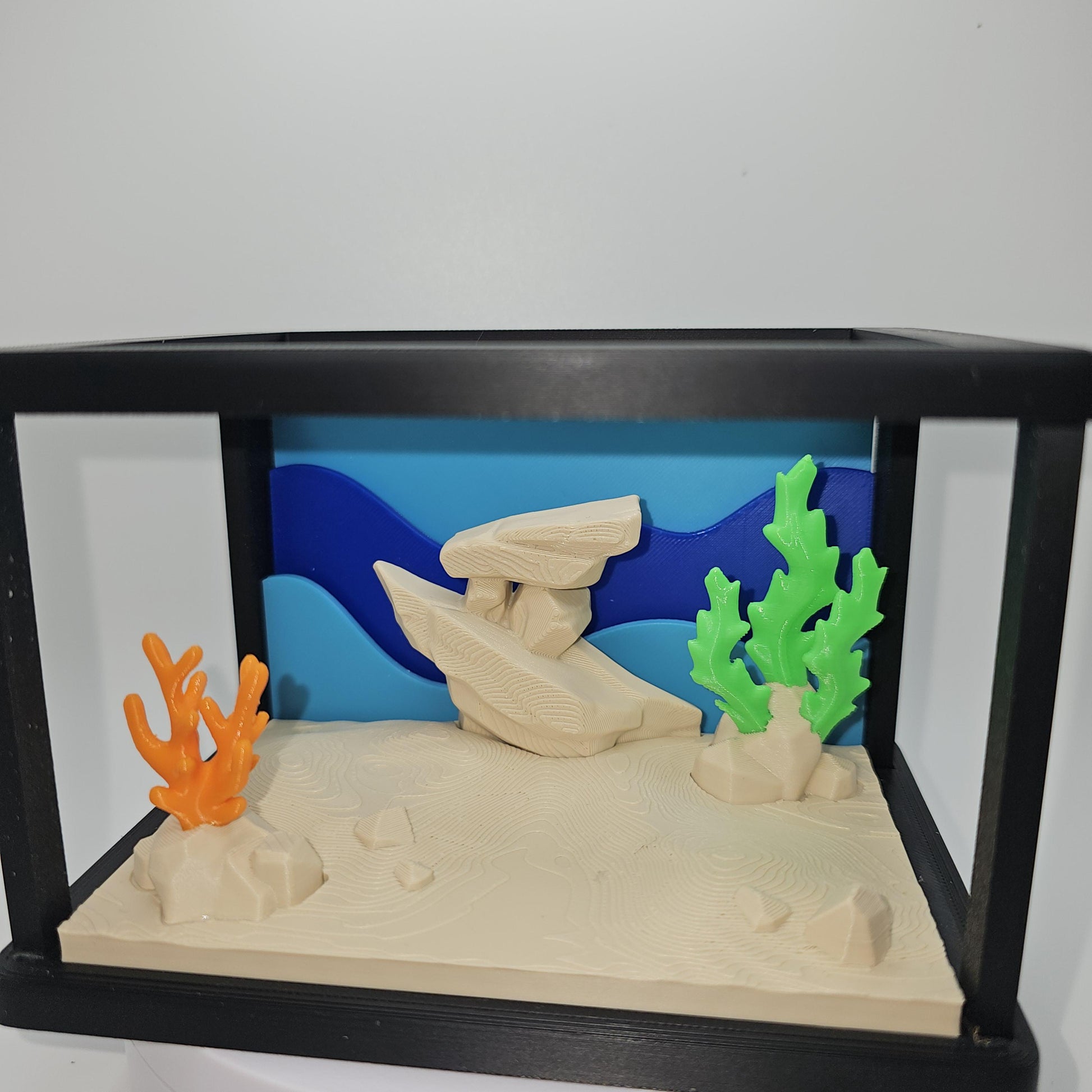 Tropical Fish Tank Display With 3 Fish