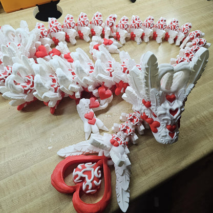 XL Light Heart Feather Dragon Over 4ft Long