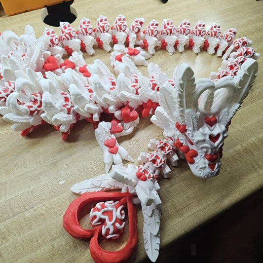 XL Light Heart Feather Dragon Over 4ft Long
