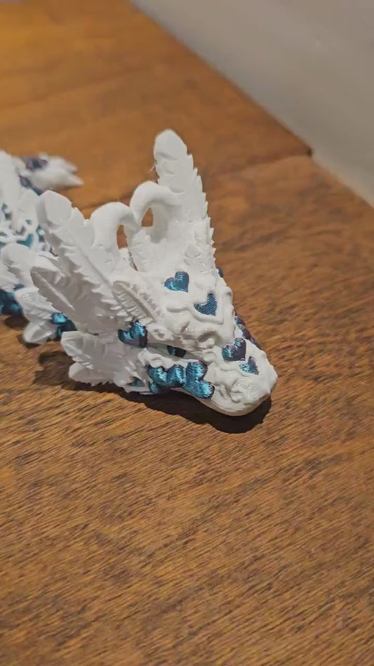 Light Heart Feather Dragon 3D Printed
