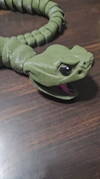 45-Inch Giant 3D-Printed Rattlesnake – Realistic & Flexible with Working Rattle