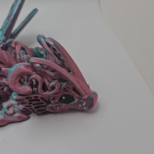 3D Printed Articulated Baby Winged Butterfly Dragon – Designed by Cinderwing3D – Custom Colors