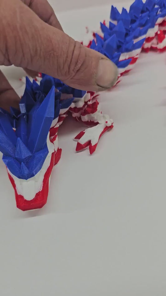 Articulated Patriotic Crystal Dragon