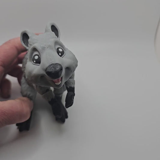 3D Printed Articulated Quokka / Koala – Designed by MatMireMakes – Custom Fur Colors