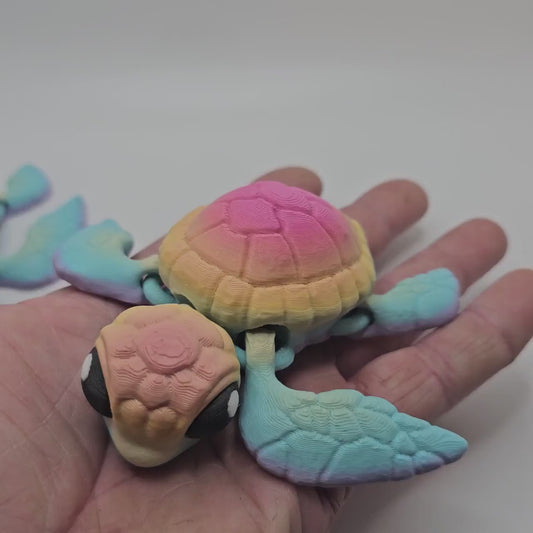 3D Printed Baby Sea Turtle – 4.5 Inches – Designed by Cinderwing3D – Custom Colors